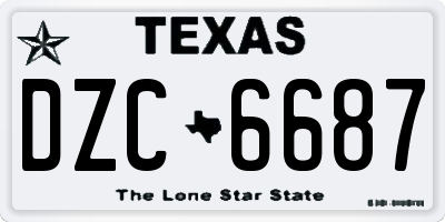 TX license plate DZC6687