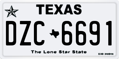 TX license plate DZC6691