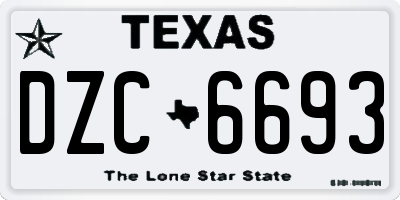TX license plate DZC6693
