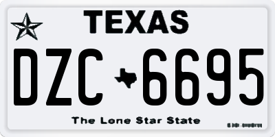 TX license plate DZC6695