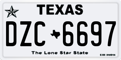 TX license plate DZC6697