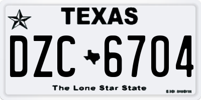 TX license plate DZC6704