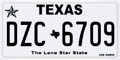 TX license plate DZC6709