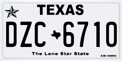TX license plate DZC6710