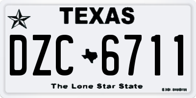 TX license plate DZC6711