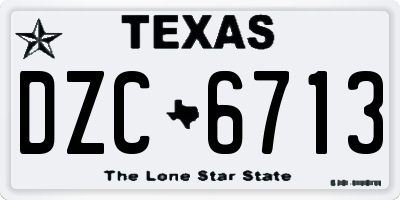 TX license plate DZC6713