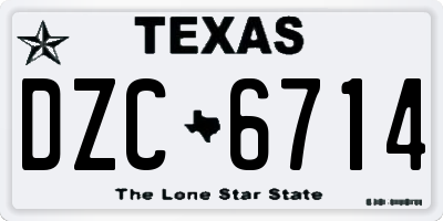 TX license plate DZC6714