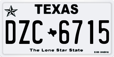 TX license plate DZC6715