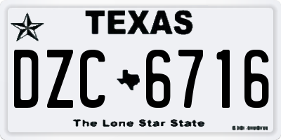 TX license plate DZC6716