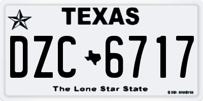 TX license plate DZC6717