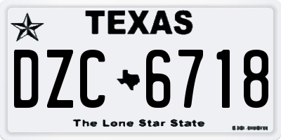 TX license plate DZC6718