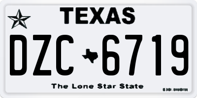 TX license plate DZC6719