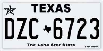 TX license plate DZC6723