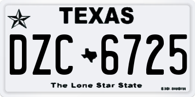 TX license plate DZC6725
