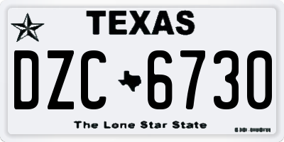 TX license plate DZC6730