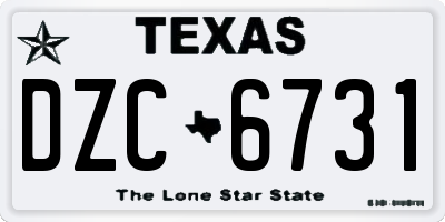 TX license plate DZC6731