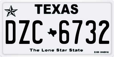 TX license plate DZC6732