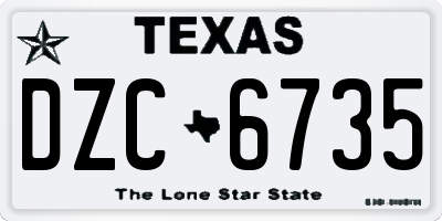TX license plate DZC6735