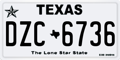 TX license plate DZC6736