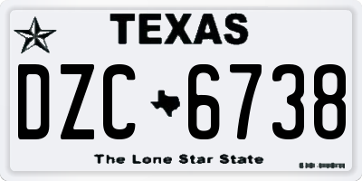 TX license plate DZC6738