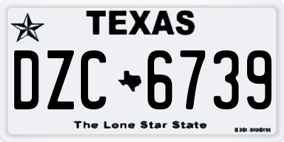 TX license plate DZC6739