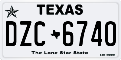 TX license plate DZC6740