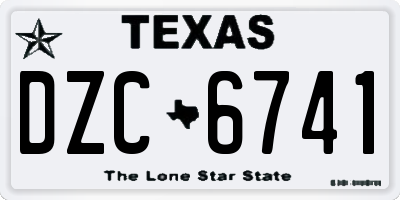 TX license plate DZC6741