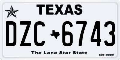 TX license plate DZC6743