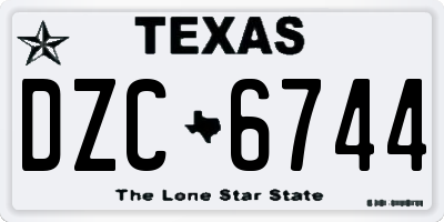 TX license plate DZC6744