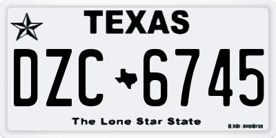 TX license plate DZC6745