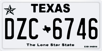 TX license plate DZC6746