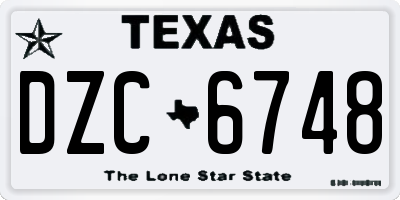 TX license plate DZC6748