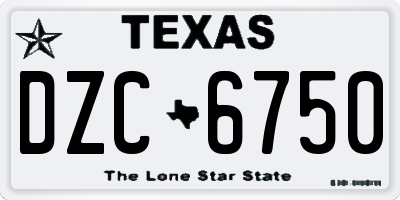 TX license plate DZC6750