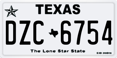 TX license plate DZC6754