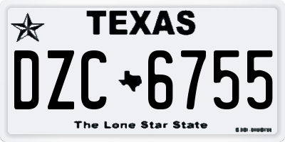 TX license plate DZC6755