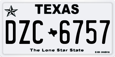 TX license plate DZC6757