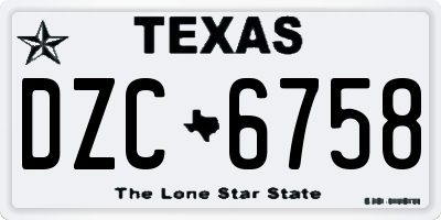 TX license plate DZC6758