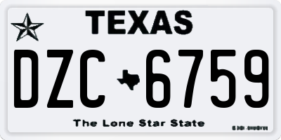 TX license plate DZC6759