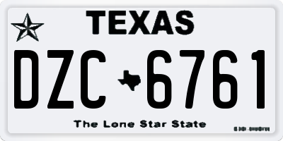 TX license plate DZC6761