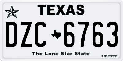 TX license plate DZC6763