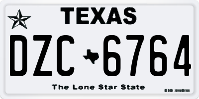 TX license plate DZC6764