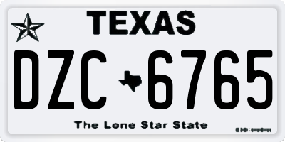TX license plate DZC6765