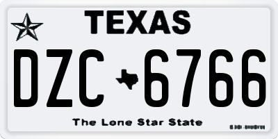 TX license plate DZC6766
