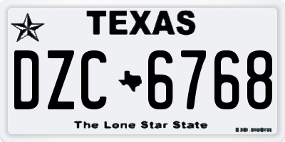 TX license plate DZC6768