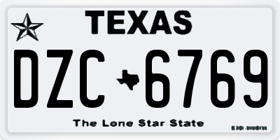 TX license plate DZC6769