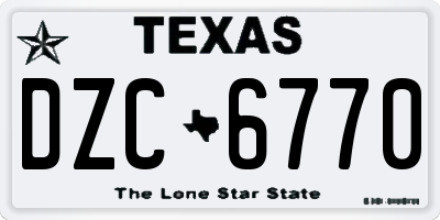 TX license plate DZC6770