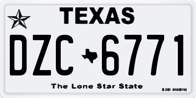TX license plate DZC6771