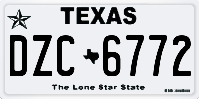 TX license plate DZC6772