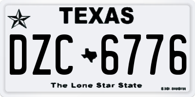 TX license plate DZC6776