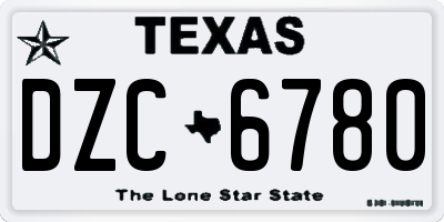 TX license plate DZC6780